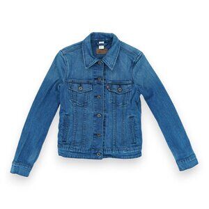 LEVI'S Women's Denim Jacket Small‎ Stretch Trucker Blue Long Sleeve